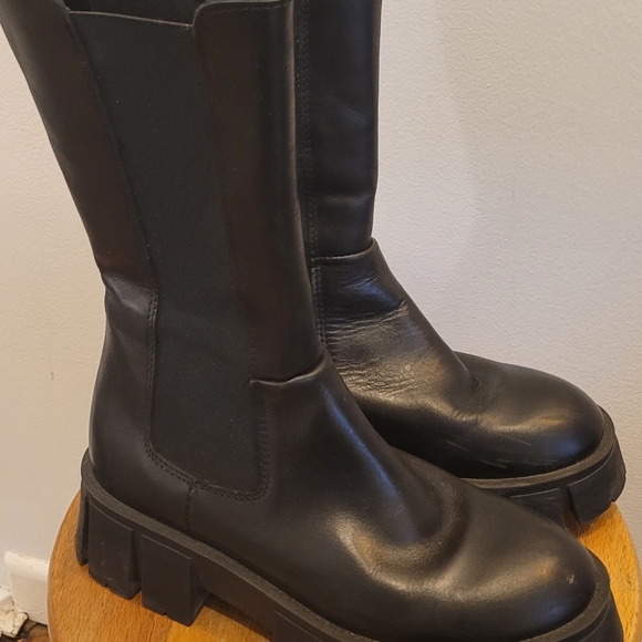 L'Intervalle women's black leather boots - Picture 3 of 11